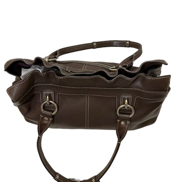 Coach Penelope Brown Ruffle Top Leather Shoulder Bag K1069-F14682 - Picture 7 of 16